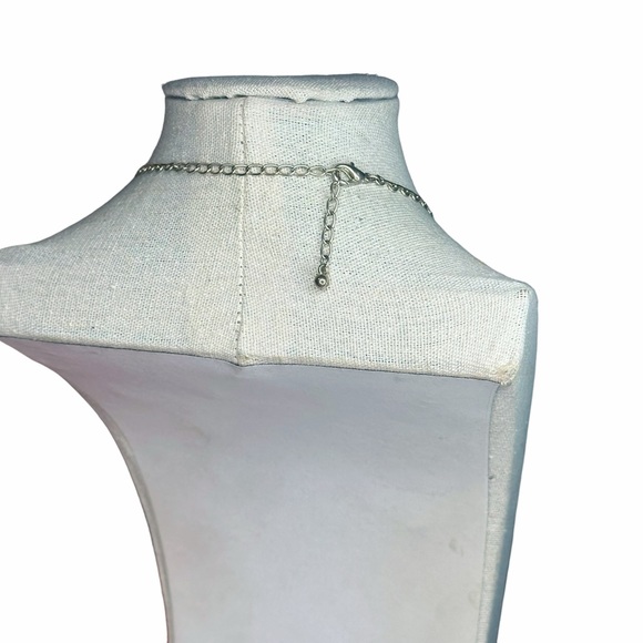 Vintage Circle Chain Mail Mesh Silver Tone Bib Necklace - Picture 5 of 5